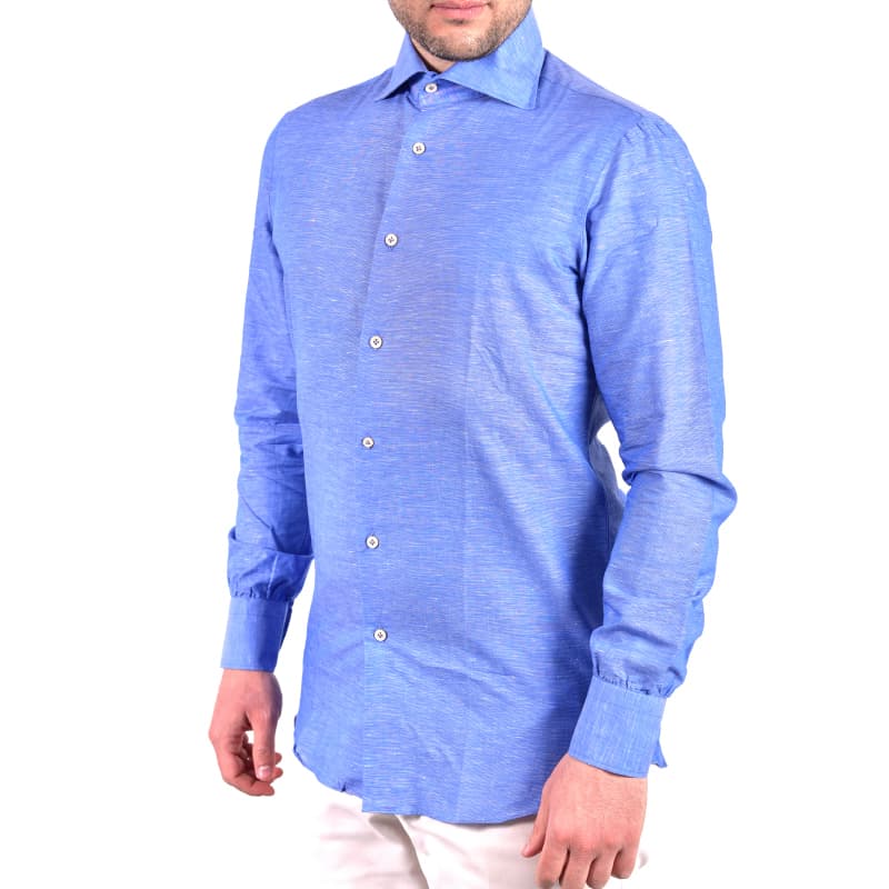 Camicia blu Misto Lino