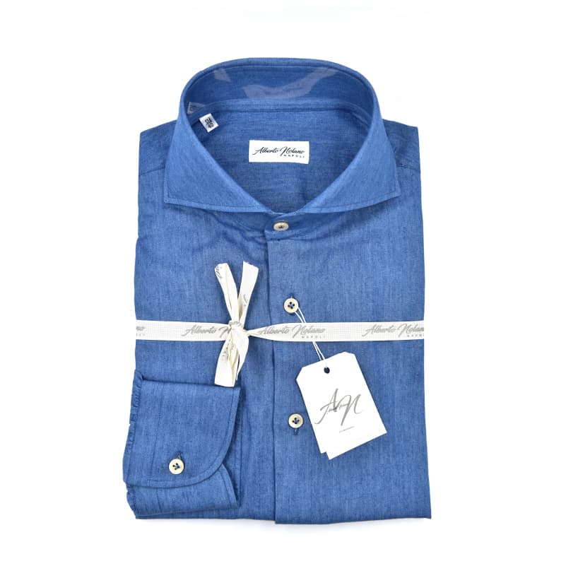 Camicia blu Denim Washed Cotton