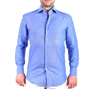 Camicia blu Misto Lino