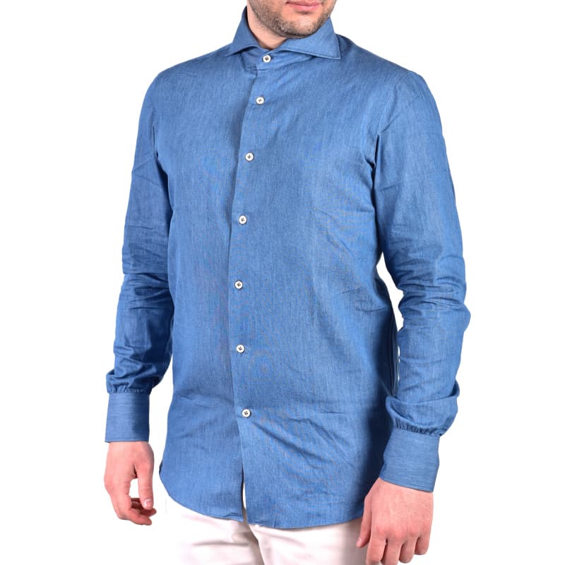 Camicia blu Denim Washed Cotton