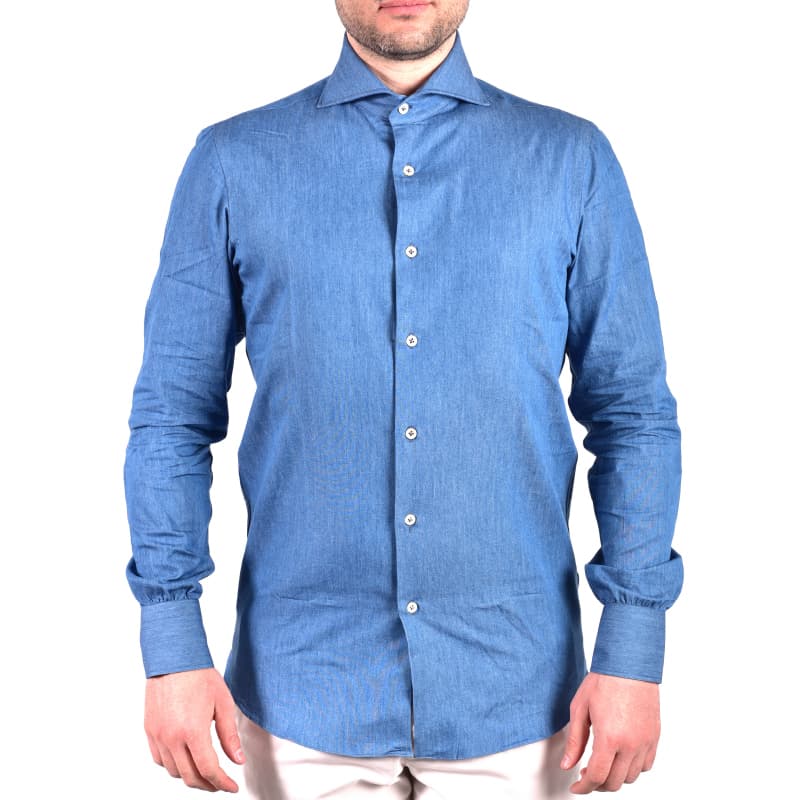 Camicia blu Denim Washed Cotton