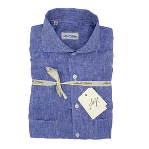 Chemise col une pièce en lin