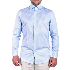 Camicia Azzurra a Righe in Piquet Limited Edition albertonolano_napoli 