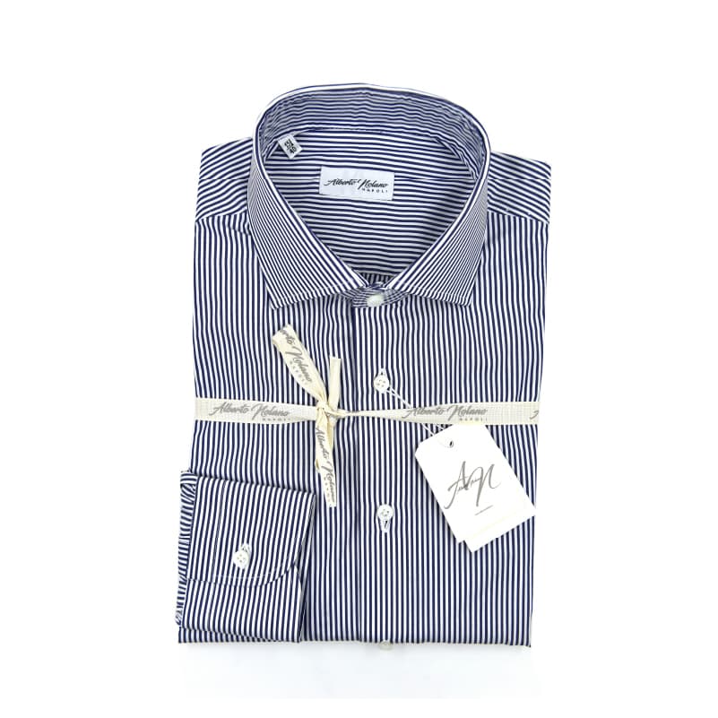 Poplin blue striped shirt