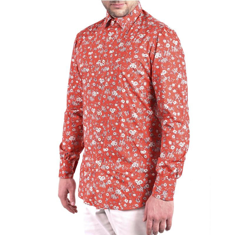 Camicia Rossa Stampa Floreale Limited Edition albertonolano_napoli 