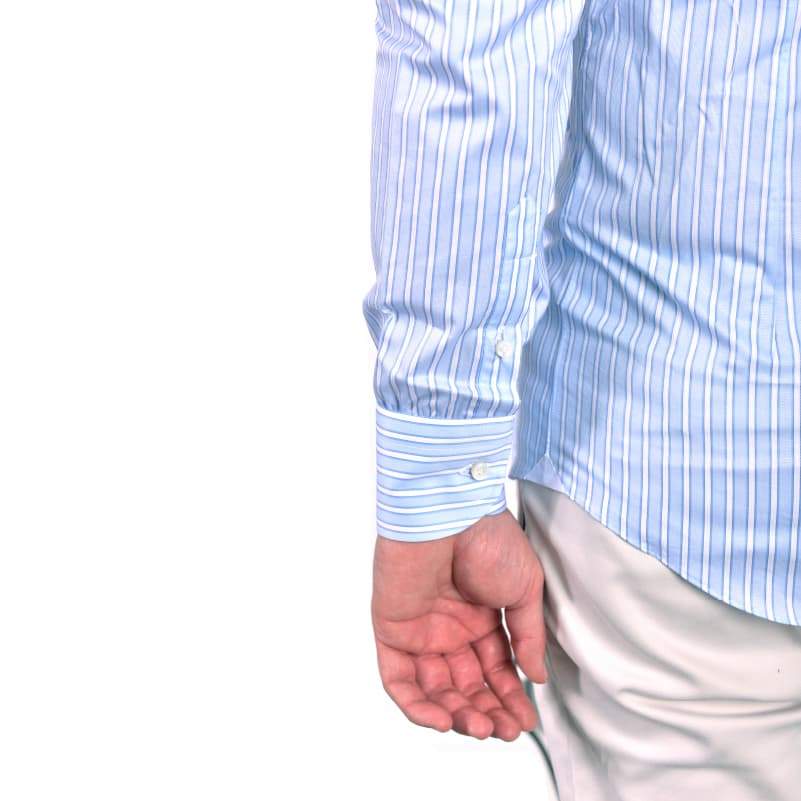 Camicia Azzurra a Righe in Piquet Limited Edition albertonolano_napoli 