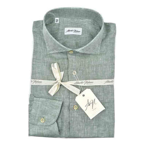 Camicia Verde in Lino continuativi albertonolano_napoli 